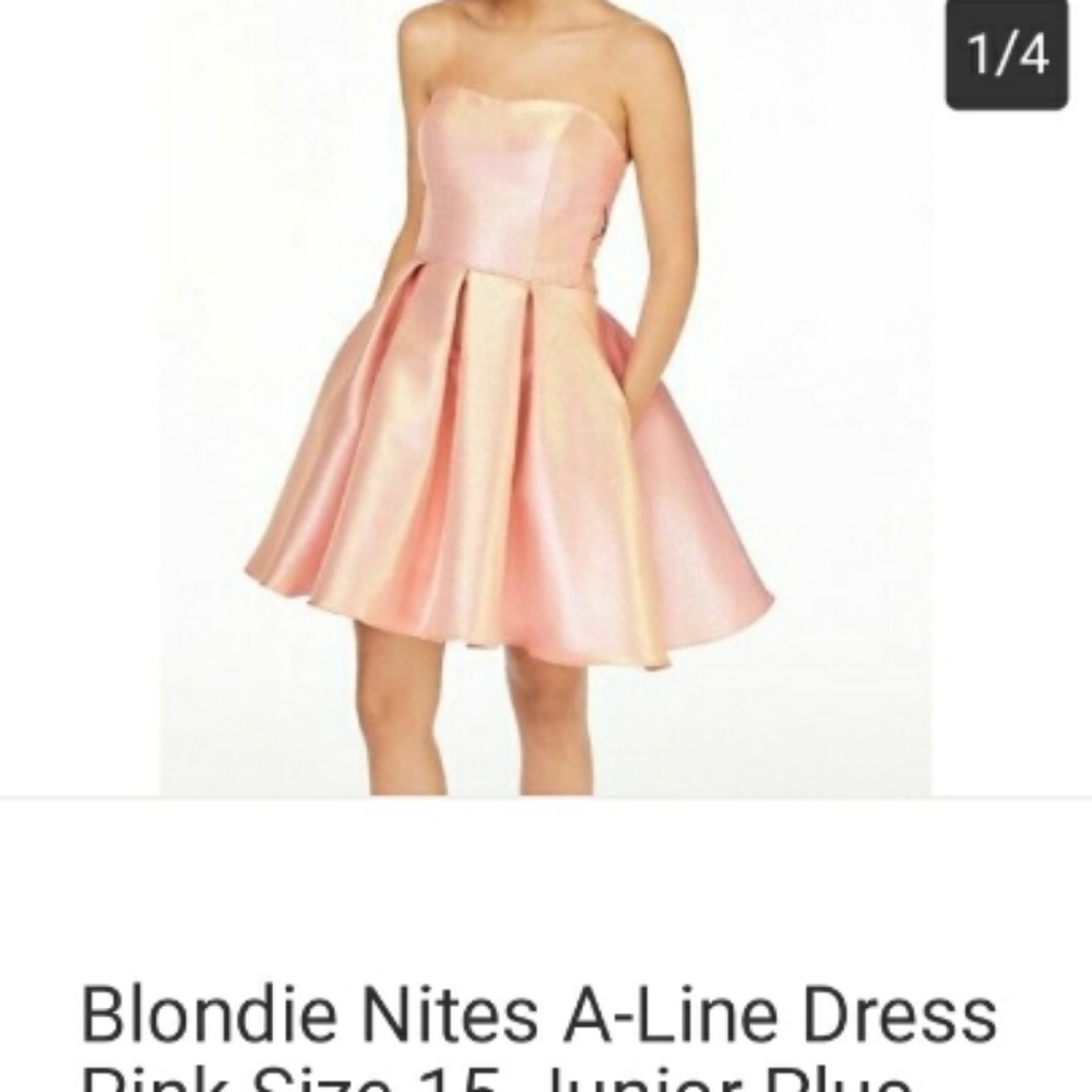 NWT: Blondie Nites Pink Box Pleated Dress